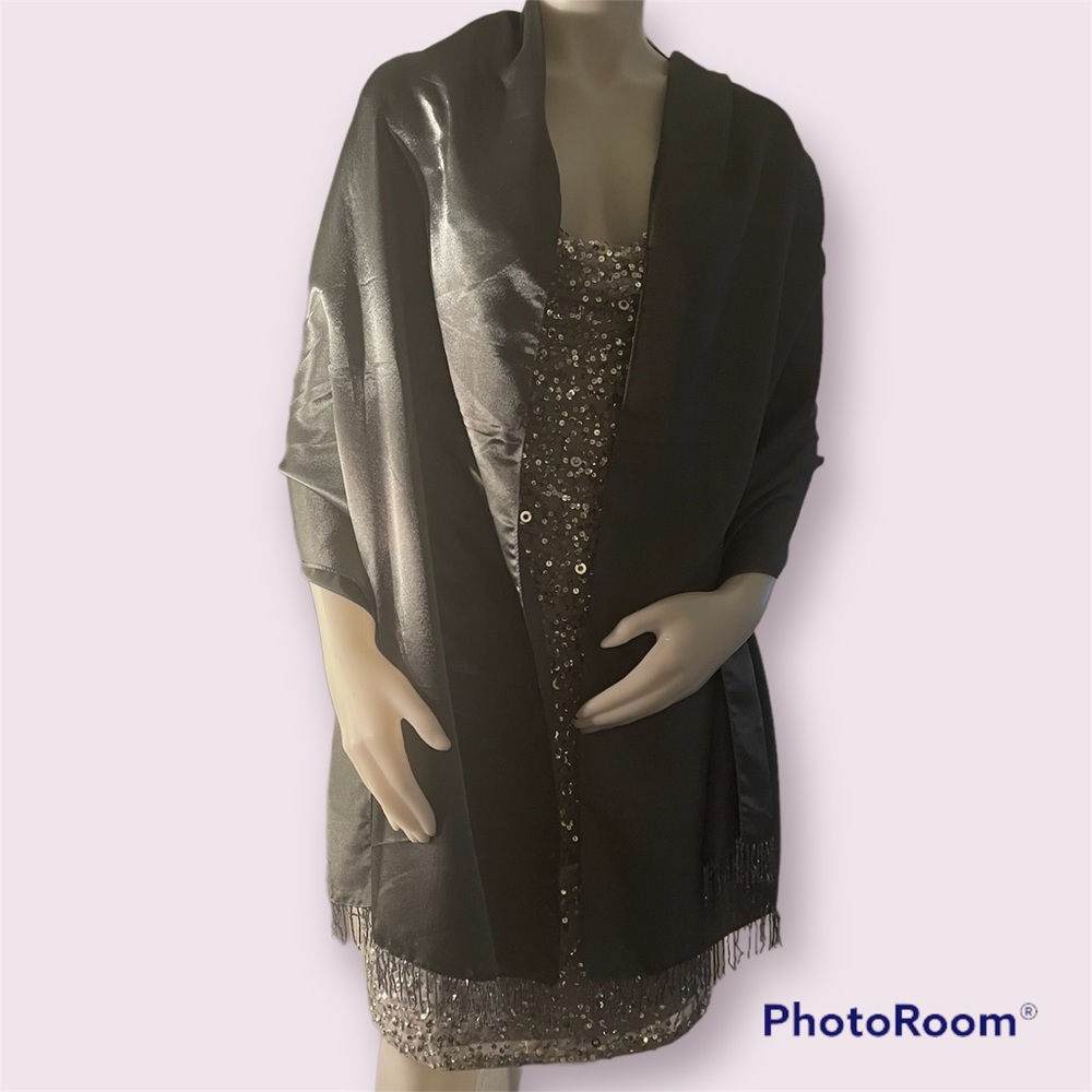 collection xiix ltd silver gray beaded shawl